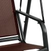Outdoor Swing Chair Garden Bench 2 Seater Canopy Patio Furniture Brown