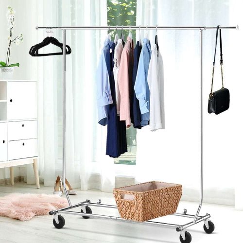 Clothes Coat Rack Stand Portable Garment Hanging Rail Airer Adjustable