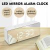 Digital LED Mirror Alarm Clock Temperature LED Light Table Time Bedside Clock AU