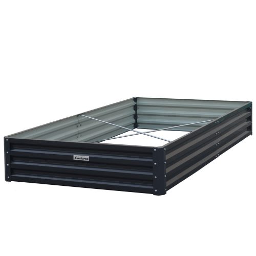 Wallaroo Garden Bed 80 x 60 x 30cm Galvanized Steel – Black