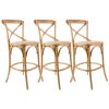 Aster Crossback Bar Stools Dining Chair Solid Birch Timber Rattan Seat – Oak