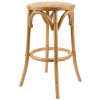 Aster Round Bar Stools Dining Stool Chair Solid Birch Timber Rattan Seat – Oak