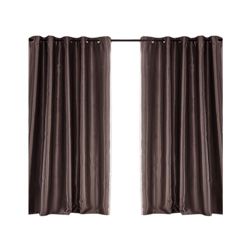 2X Blockout Curtains Blackout Curtain Bedroom Window Eyelet Black 300CM x 230CM