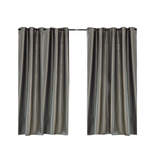 2X Blockout Curtains Blackout Curtain Bedroom Window Eyelet Grey 140CM x 230CM