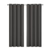 2x Blockout Curtains Panels 3 Layers Eyelet Room Darkening 180x230cm Charcoal