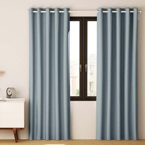 2X Blockout Curtains Blackout Window Curtain Eyelet 140x230cm Beige