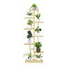 4 Tier 5 Pots Gold Metal Plant Stand Flowerpot Display Shelf Rack Indoor Home Office Decor