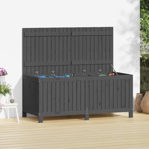 Garden Storage Box Grey 76×42.5×54 cm Solid Wood Pine