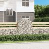 Arched Gabion Basket 100x30x40/60 cm Galvanised Iron