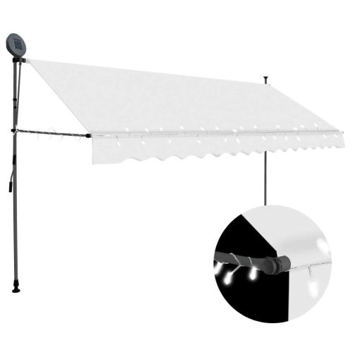 Manual Retractable Awning with LED 300 cm Anthracite
