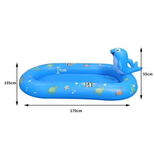 Inflatable Pool Water Splash Spray Mat Kids Children Sprinkler Play Pad Outdoor