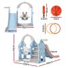 Kids 170cm Slide and Swing Set Playground Basketball Hoop Ring Outdoor Toys Blue