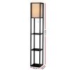 Led Floor Lamp Shelf Vintage Wood Standing Light Reading Storage Bedroom