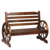 Garden Bench Wooden Wagon Seat Outdoor Chair Lounge Patio Furniture