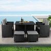 9PCS Outdoor Table Chair Set Patio Furniture Dining Setting Garden Lounge