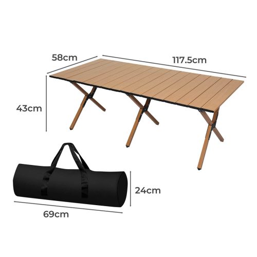 Folding Camping Table Foldable Portable Picnic Outdoor Egg Roll BBQ Desk