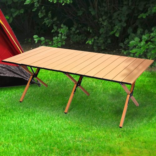 Folding Camping Table Foldable Portable Picnic Outdoor Egg Roll BBQ Desk