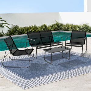 Outdoor Sofa Set Lounge Setting Textilene Table and Chairs Garden Patio Furniture