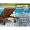 Sun Lounge Wooden Lounger Outdoor Furniture Day Bed Wheel Patio Grey