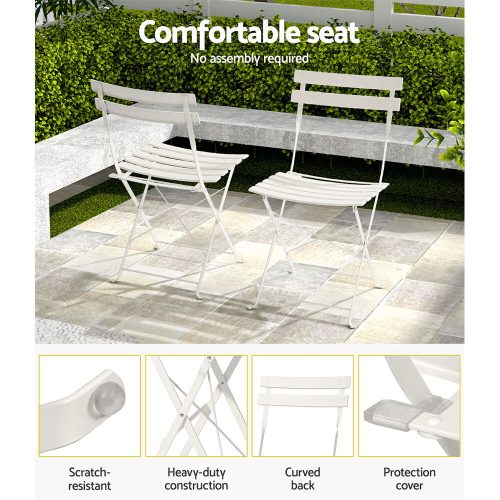 Outdoor Setting Bistro Set Table and Chairs Folding Patio Furniture