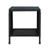 Side Table Coffee Patio Outdoor Furniture Rattan Desk Indoor Garden Black