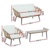 Outdoor Furniture Sofa Set 4 Piece Rattan Lounge Set Table Chairs