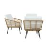 Outdoor Furniture Sofa Set 4 Piece Rattan Lounge Set Table Chairs