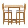 5pcs Outdoor Bar Table 4 Seater Stools Bistro Set Patio Acacia Wood