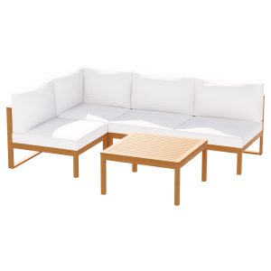 4-Seater Outdoor Sofa Set Wooden Lounge Setting 5PCS
