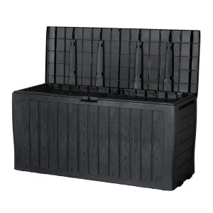 Outdoor Storage Box 220L Lockable Organiser Garden Deck Toy Shed Tool Black