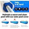 Pool Cover 500 Micron 10x4m Swimming Pool Solar Blanket Blue Silver 5.5m Roller