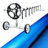 Pool Cover 500 Micron 10x4m Swimming Pool Solar Blanket 5.5m Roller Blue