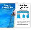 Pool Cover 6.5x3m 400 Micron Silver Swimming Pool Solar Blanket 4m Roller