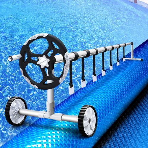 Pool Cover 8×4.2m 400 Micron Blue Swimming Pool Solar Blanket 5.5m Roller