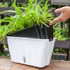 35cm Small White Rectangular Flowerpot Vegetable Herb Flower Outdoor Plastic Box Garden Decor