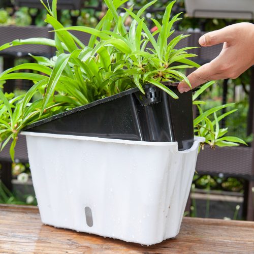 Rectangular Flowerpot Vegetable Herb Flower Outdoor Plastic Box Garden Decor