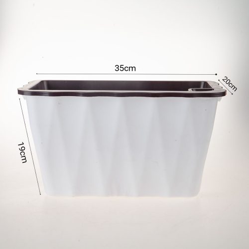 35cm Small White Rectangular Flowerpot Vegetable Herb Flower Outdoor Plastic Box Garden Decor