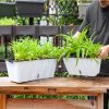 35cm Small White Rectangular Flowerpot Vegetable Herb Flower Outdoor Plastic Box Garden Decor