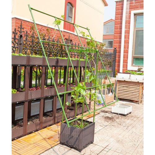 160cm Rectangular Inclined Plant Frame Tube Pergola Trellis Vegetable Flower Herbs Outdoor Vine Support Garden Rack