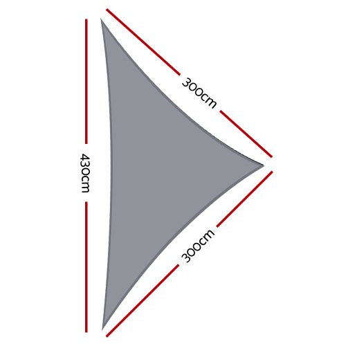 Instahut Sun Shade Sail Cloth Shadecloth Right Triangle Canopy 280gsm 3x3x4.3m