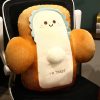 58cm Cute Face Toast Bread Cushion Stuffed Car Seat Plush Cartoon Back Support Pillow Home Decor