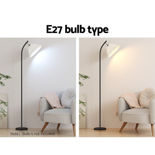 Floor Lamp Modern Light Stand LED Home Room Office Black White Shade