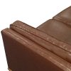 Hinesville Single Seater Armchair Faux Leather Sofa Modern Lounge Accent Chair in Brown with Wooden Frame