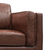 Hinesville Single Seater Armchair Faux Leather Sofa Modern Lounge Accent Chair in Brown with Wooden Frame