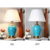 4x Ceramic Oval Table Lamp with Gold Metal Base Desk Lamp White