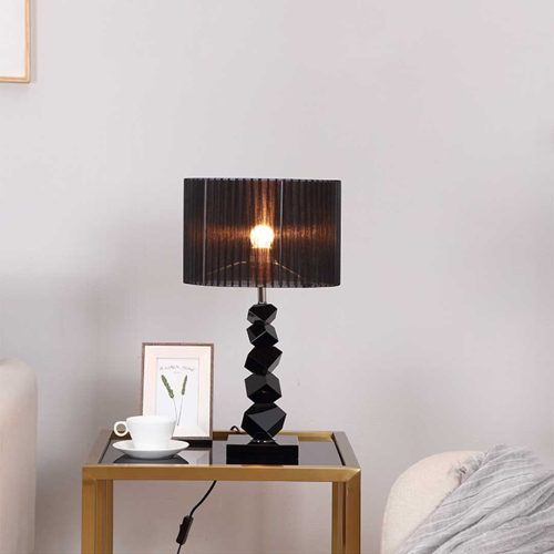 2X 55cm Black Table Lamp with Dark Shade LED Desk Lamp