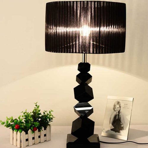 4X 55cm Black Table Lamp with Dark Shade LED Desk Lamp
