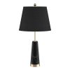 68cm Black Marble Bedside Desk Table Lamp Living Room Shade with Cone Shape Base