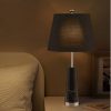 68cm Black Marble Bedside Desk Table Lamp Living Room Shade with Cone Shape Base