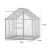 Greenhouse Aluminium Walk In Green House Garden Plant Shed PC 1.9×1.9×1.95m